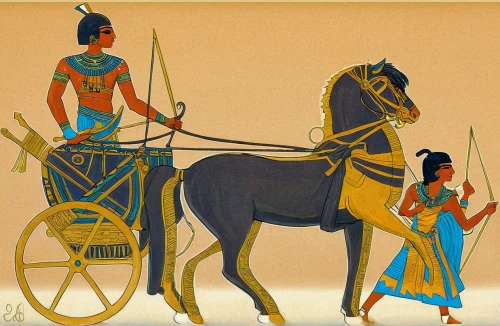 ceremonial coach,ancient parade,chariot,ancient egyptian,ancient egypt,khokhloma painting,ramayana,chariot racing,indian art,pharaoh,pharaonic,tutankhamun,tutankhamen,oxcart,mitsubishi chariot,cavalry,vintage illustration,pharaohs,horse harness,egyptian,Conceptual Art,Fantasy,Fantasy 08