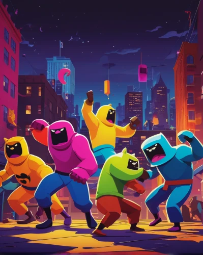 game illustration,neon ghosts,game art,pac-man,pacman,street dance,block party,action-adventure game,neon colors,android game,game characters,vector people,colorful city,ninjas,teenage mutant ninja turtles,neon human resources,mobile video game vector background,conga,pixaba,superhero background,Art,Artistic Painting,Artistic Painting 41