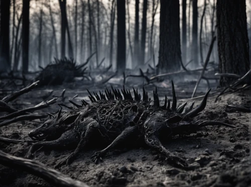 district 9,arthropod,iridigorgia,predation,forest dragon,trioceros,deforested,spines,tarantula,swampy landscape,arthropods,terrestrial animal,scorched earth,forest animal,supernatural creature,extinction,creatures,dead wood,creature,nature's wrath,Illustration,Realistic Fantasy,Realistic Fantasy 46