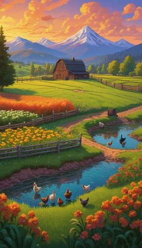 farm landscape,meadow landscape,vegetables landscape,salt meadow landscape,rural landscape,landscape background,blooming field,flower field,tulips field,beautiful landscape,home landscape,clover meadow,tulip field,farm background,field of flowers,flowers field,nature landscape,autumn landscape,vegetable field,tulip fields,Illustration,Retro,Retro 23