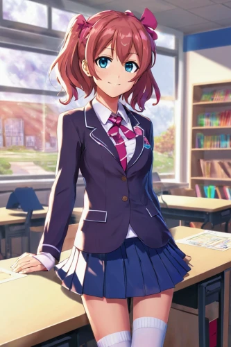 bulli,mc,classroom,school uniform,school clothes,classroom training,academic,ako,schoolgirl,teacher,cinnamon roll,mikuru asahina,student,tutor,kotobukiya,sitting on a chair,wiz,kawaii,desk,school desk,Conceptual Art,Oil color,Oil Color 21