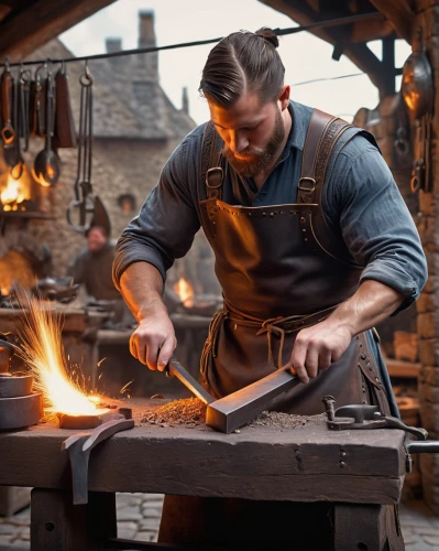 blacksmith,tinsmith,metalsmith,farrier,iron pour,cast iron,iron-pour,forge,woodworker,cast iron skillet,craftsman,craftsmen,steelworker,shoemaking,wood shaper,smelting,metalworking,stonemason's hammer,dwarf cookin,a carpenter,Photography,General,Sci-Fi