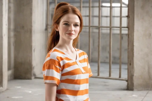 clary,prisoner,horizontal stripes,prison,maci,liberty cotton,mary jane,orange,redhead doll,video scene,queen cage,pippi longstocking,orange robes,bright orange,commercial,cotton top,hard candy,nora,girl in t-shirt,clementine