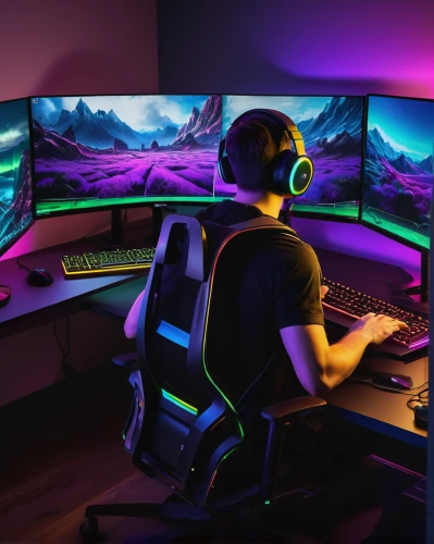 monitor wall,computer room,monitors,computer desk,3d background,computer workstation,purple background,pc,fractal design,desk,lan,gamer zone,purple wallpaper,setup,working space,color background,computer graphics,computer art,lures and buy new desktop,game room,Photography,Fashion Photography,Fashion Photography 17