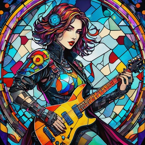 stained glass,transistor,stained glass pattern,painted guitar,electric guitar,ibanez,guitar,stained glass window,lady rocks,guitar player,stained glass windows,starfire,musician,testament,kaleidoscope art,psychedelic art,concert guitar,rocker,rockabella,black widow,Unique,Paper Cuts,Paper Cuts 08