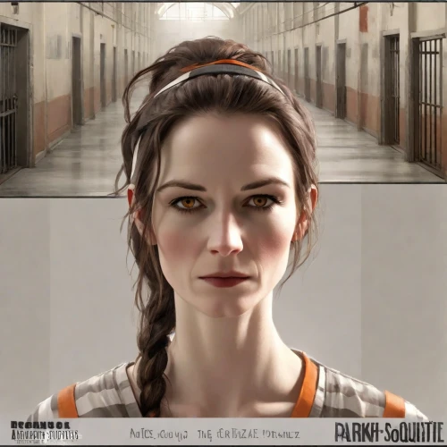 clementine,clove,prisoner,katniss,cd cover,prison,clove-clove,sigourney weave,auschwitz 1,captivity,main character,laurie 1,rosa ' amber cover,live escape game,female doctor,auschwitz,poor meadow,scared woman,digital compositing,portrait background,Digital Art,Character Design
