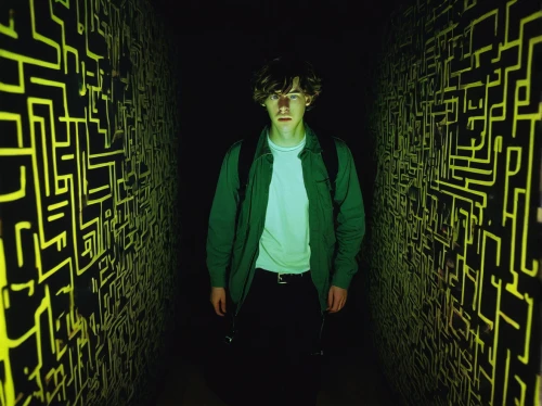 maze,potter,harry potter,penumbra,yellow light,live escape game,catacombs,hallway,matrix code,matrix,slender,green screen,anechoic,chamber,dungeon,eleven,a dark room,cistern,live escape room,crypt,Illustration,Black and White,Black and White 24