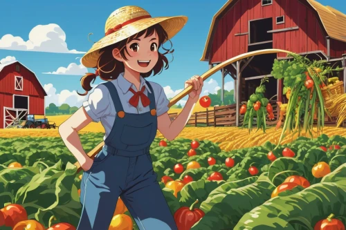 farm girl,girl in overalls,farmer,farm background,countrygirl,picking vegetables in early spring,farming,overalls,aggriculture,farmworker,agricultural,farm,agriculture,organic farm,farms,farm set,vegetable field,heidi country,bee farm,virginia strawberry,Conceptual Art,Oil color,Oil Color 15