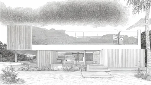 mid century house,house drawing,landscape design sydney,garden design sydney,mid century modern,modern house,dunes house,landscape designers sydney,garden elevation,residential house,gray-scale,beach house,house shape,graphite,3d rendering,modern architecture,bungalow,grayscale,mid century,landscape plan,Design Sketch,Design Sketch,Character Sketch