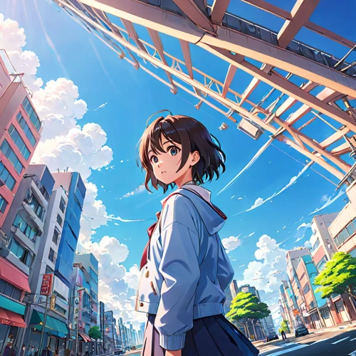 shibuya,cityscape,sakura background,honolulu,blue sky,osaka,colorful city,tokyo,torii,japanese sakura background,tokyo city,kyoto,clear sky,shinjuku,walk,summer sky,sky,amusement park,yuki nagato sos brigade,sakura,Anime,Anime,Realistic