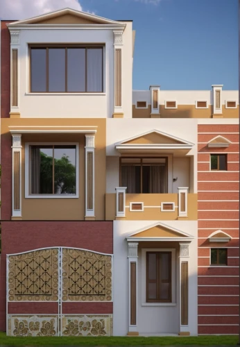 build by mirza golam pir,gold stucco frame,houses clipart,exterior decoration,stucco frame,residential house,3d rendering,garden elevation,house facade,facade painting,two story house,facade panels,floorplan home,house front,house painting,block balcony,architectural style,stucco wall,house shape,residence,Photography,General,Realistic