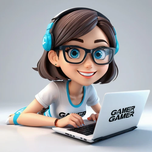 girl studying,girl at the computer,cute cartoon image,gamer,cute cartoon character,skype icon,anime 3d,animator,computer skype,tracer,geek pride day,nerd,vector girl,skype logo,3d model,gamer zone,agnes,animated cartoon,vimeo icon,geek,Unique,3D,3D Character