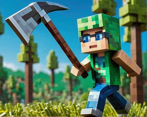 aaa,pickaxe,minecraft,woodsman,patrol,green wallpaper,aa,green skin,render,edit icon,block of grass,miner,grass blades,arborist,green forest,green grain,farmer in the woods,ravine,cleanup,forest background,Unique,3D,Garage Kits