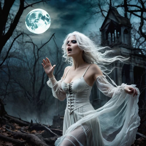 vampire woman,gothic woman,vampire lady,sorceress,fantasy picture,moonbeam,sleepwalker,psychic vampire,the enchantress,witch house,the night of kupala,faerie,blue enchantress,gothic style,gothic fashion,dark gothic mood,celebration of witches,moonlit,faery,dance of death,Conceptual Art,Fantasy,Fantasy 25
