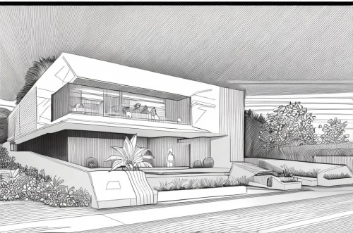 mid century house,house drawing,3d rendering,smart home,modern house,residential house,garden elevation,mid century modern,smart house,architect plan,floorplan home,core renovation,modern architecture,modern living room,residence,large home,concept art,smarthome,architect,renovation,Design Sketch,Design Sketch,Character Sketch