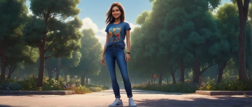 girl in a long,girl walking away,girl in t-shirt,girl with tree,woman walking,girl sitting,female runner,jeans background,world digital painting,animated cartoon,walk in a park,sci fiction illustration,skinny jeans,girl in a long dress,mulan,girl in overalls,standing walking,pedestrian,girl in the garden,digital painting,Illustration,Abstract Fantasy,Abstract Fantasy 18