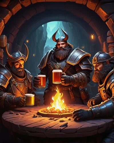 rotglühender poker,dwarf cookin,pub,tavern,dwarves,massively multiplayer online role-playing game,gnomes at table,drinking establishment,beer sets,cauldron,beer match,drinking party,keg,dwarfs,rathauskeller,vaisseau fantome,drink icons,brewery,craft beer,blacksmith,Art,Classical Oil Painting,Classical Oil Painting 38