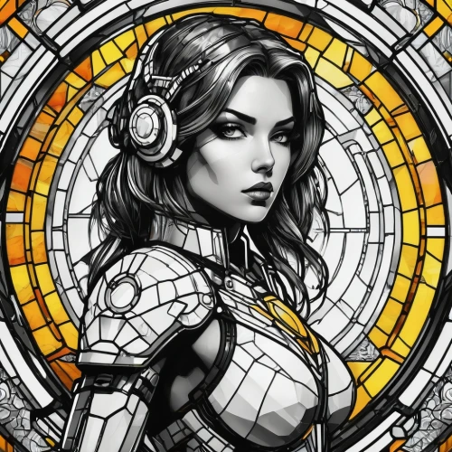 symetra,biomechanical,detail shot,mono-line line art,stained glass,line-art,transistor,breastplate,lineart,vector illustration,adobe illustrator,vector art,vector girl,vector graphic,line art,cyborg,stained glass pattern,wireframe,cg artwork,wireframe graphics,Unique,Paper Cuts,Paper Cuts 08