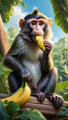 monkey banana,banana,bananas,nanas,guenon,squirrel monkey,macaque,saba banana,primate,crab-eating macaque,banana cue,banana peel,monkeys band,tamarin,monkey,monkey island,ape,uganda,cercopithecus neglectus,chimpanzee,Illustration,Paper based,Paper Based 01