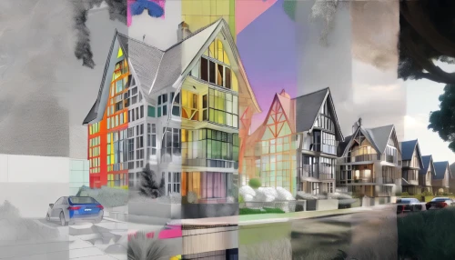 townscape,panoramical,virtual landscape,zaandam,geometric ai file,city scape,3d rendering,row houses,houses clipart,blocks of houses,townhouses,urban landscape,half-timbered houses,render,digital compositing,street view,city blocks,universal exhibition of paris,facade painting,new-ulm