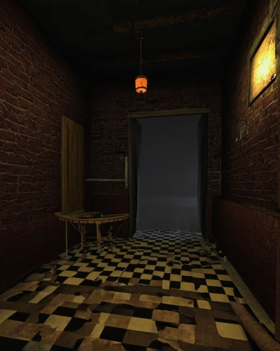 creepy doorway,a dark room,penumbra,assay office in bannack,live escape game,3d render,treatment room,abandoned room,visual effect lighting,basement,the morgue,3d rendered,examination room,consulting room,play escape game live and win,scene lighting,one room,blind alley,doctor's room,hallway,Illustration,Retro,Retro 06