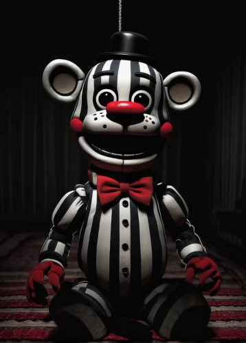 jigsaw,3d teddy,mime,wind-up toy,marionette,porcelaine,rubber doll,3d render,mime artist,puppet,endoskeleton,toy,creepy clown,scary clown,madhouse,circus animal,mickey mouse,checker marathon,pig,the mascot,Art,Classical Oil Painting,Classical Oil Painting 15