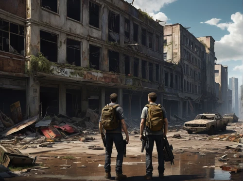 post apocalyptic,post-apocalyptic landscape,post-apocalypse,apocalyptic,fallout4,lost in war,destroyed city,concept art,dystopian,detroit,wasteland,insurgent,district 9,cuba background,children of war,dystopia,war zone,the end of the world,development concept,world digital painting,Illustration,American Style,American Style 08