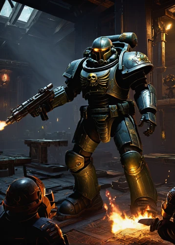 massively multiplayer online role-playing game,fallout4,doctor doom,crucible,dreadnought,war machine,forge,steam machines,metallurgy,foundry,fallout,robot combat,scrap iron,blacksmith,centurion,infiltrator,gunsmith,carapace,steelworker,game art,Illustration,Retro,Retro 24