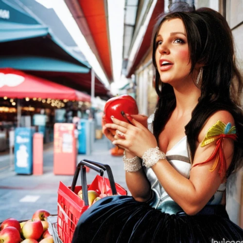 woman eating apple,woman holding a smartphone,shopping icon,advertising campaigns,apple watch,brunette with gift,woman shopping,cosplay image,red apples,red apple,cigarette girl,ipod touch,fashion shoot,snow white,porcelain doll,portrait photography,shopping icons,bodypainting,eating apple,bodypaint