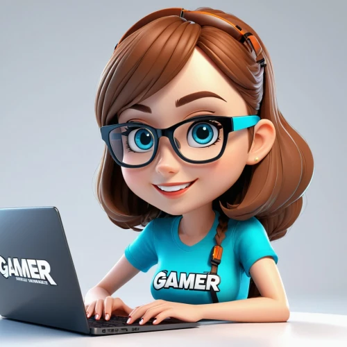 gamer,cute cartoon character,cute cartoon image,girl at the computer,gamers,gamer zone,anime 3d,gamers round,animator,gaming,nerd,cinema 4d,the community manager,community manager,geek,vector girl,geek pride day,3d rendered,girl studying,video gaming,Unique,3D,3D Character