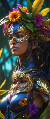 monsoon banner,feather headdress,shaman,masquerade,color feathers,laurel wreath,frame flora,wind warrior,female warrior,warrior woman,background ivy,dryad,headdress,goddess of justice,lakshmi,luminous garland,the festival of colors,blue enchantress,tribal chief,hawk feather,Photography,Artistic Photography,Artistic Photography 08