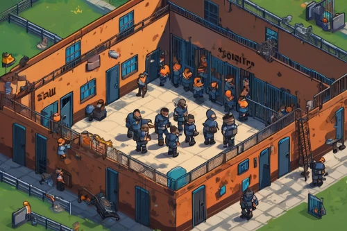 prison,barracks,garda,game illustration,police force,police work,security concept,police officers,orchestra,criminal police,isometric,factories,policeman,security department,tavern,retirement home,tenement,workhouse,police,citadel,Conceptual Art,Oil color,Oil Color 20