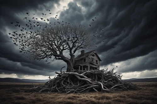 witch house,witch's house,lonely house,house insurance,the haunted house,haunted house,tree house,uprooted,abandoned house,crooked house,photo manipulation,creepy house,isolated tree,conceptual photography,ancient house,photomanipulation,nature's wrath,home destruction,house silhouette,home landscape,Unique,Paper Cuts,Paper Cuts 04