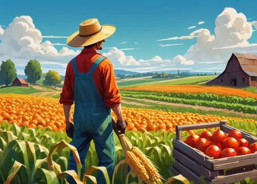 farmer,farm background,agriculture,agricultural,farmworker,field of cereals,vegetables landscape,suitcase in field,vegetable field,farming,farmers,farm landscape,organic farm,tomatos,tomatoes,farms,poppy field,harvest festival,farm pack,farmer's market,Conceptual Art,Oil color,Oil Color 06