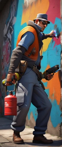 mechanic,medic,janitor,spray can,car mechanic,rivet gun,repairman,construction worker,valve,engineer,pyro,heavy construction,auto mechanic,spray cans,spray,blue-collar worker,chemical container,tradesman,extinguisher,miner,Conceptual Art,Fantasy,Fantasy 13