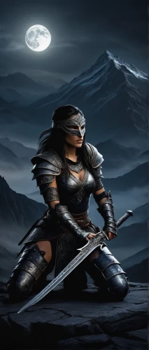 female warrior,lone warrior,warrior woman,swordswoman,heroic fantasy,knight armor,iron mask hero,samurai fighter,spartan,swordsman,fantasy warrior,night watch,knight,alien warrior,huntress,the warrior,barbarian,crusader,paladin,quarterstaff,Illustration,Realistic Fantasy,Realistic Fantasy 33