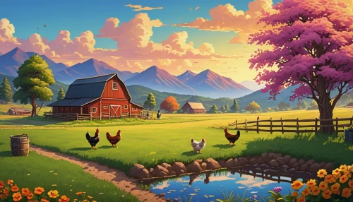 landscape background,farm landscape,meadow landscape,salt meadow landscape,springtime background,rural landscape,farm background,spring background,home landscape,cartoon video game background,nature landscape,beautiful landscape,red barn,background vector,countryside,fantasy landscape,mushroom landscape,mountain meadow,mountain scene,autumn landscape,Conceptual Art,Daily,Daily 03