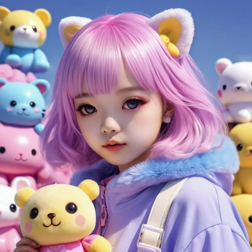 harajuku,3d teddy,doll's facial features,doll cat,cute cartoon character,artist doll,kawaii,kawaii girl,kawaii panda,japanese kawaii,japanese doll,cub,ursa,cute bear,soft pastel,soft toys,the japanese doll,monchhichi,girl doll,kawaii pig,Photography,General,Realistic