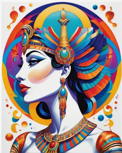cleopatra,pharaonic,psychedelic art,king tut,ancient egyptian girl,priestess,khamsa,tutankhamun,pharaohs,ramses,art deco woman,horus,egyptian,assyrian,tutankhamen,boho art,pharaoh,ramses ii,prosperity and abundance,third eye,Illustration,Realistic Fantasy,Realistic Fantasy 39