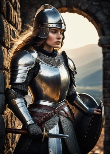 joan of arc,female warrior,knight armor,equestrian helmet,breastplate,armour,heavy armour,warrior woman,armor,armored,cuirass,castleguard,crusader,strong woman,paladin,knight,swordswoman,strong women,medieval,girl in a historic way,Photography,Documentary Photography,Documentary Photography 30
