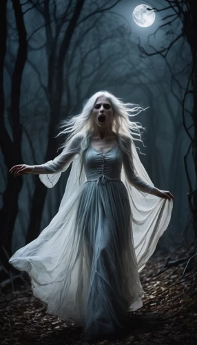dance of death,dead bride,sleepwalker,fantasy picture,the night of kupala,vampire woman,sorceress,mystical portrait of a girl,the witch,danse macabre,scary woman,the enchantress,vampire lady,faerie,lady of the night,scared woman,ballerina in the woods,queen of the night,moonbeam,full moon,Art,Artistic Painting,Artistic Painting 35