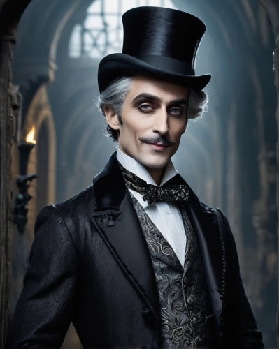 dracula,count,stovepipe hat,top hat,gentlemanly,gothic portrait,the victorian era,aristocrat,hatter,victorian,victorian style,vampire,ringmaster,the carnival of venice,black hat,christmas carol,bowler hat,downton abbey,butler,vampires,Photography,General,Fantasy