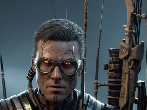 cable,terminator,cyber glasses,archer,cable innovator,mercenary,sniper,cyborg,operator,cyberpunk,engineer,infiltrator,snipey,medic,optician,marksman,vendor,spy-glass,aviator,technician,Conceptual Art,Sci-Fi,Sci-Fi 09