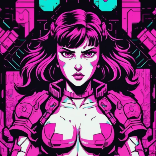 pink vector,80's design,cyborg,magenta,retro background,valerian,retro woman,cyber,80s,cyberpunk,vector girl,retro girl,pixel cells,nova,detail shot,pink-purple,dribbble,hex,pink squares,pink double,Unique,Pixel,Pixel 04