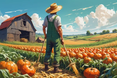 pumpkin patch,harvest festival,pumpkin autumn,autumn pumpkins,agricultural,agriculture,vegetable field,farm background,farming,vegetables landscape,farm landscape,farmer,fall harvest,harvest,gourds,striped pumpkins,pumpkins,fall landscape,autumn background,organic farm,Illustration,Paper based,Paper Based 13