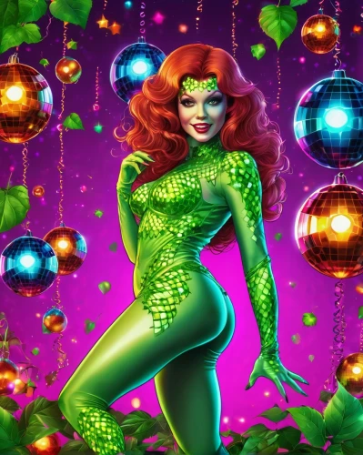 poison ivy,starfire,background ivy,green mermaid scale,neon body painting,patrol,fantasy woman,anahata,green bubbles,disco,the enchantress,green paprika,green,firestar,christmas woman,ivy,sci fiction illustration,mermaid vectors,fantasia,dryad,Illustration,Realistic Fantasy,Realistic Fantasy 38