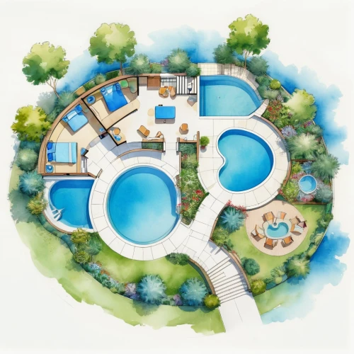 pool house,swim ring,aqua studio,swimming pool,floating island,floating islands,eco hotel,outdoor pool,houses clipart,artificial islands,architect plan,holiday villa,luxury property,resort,artificial island,landscape plan,floorplan home,dug-out pool,water park,holiday complex,Illustration,Japanese style,Japanese Style 19