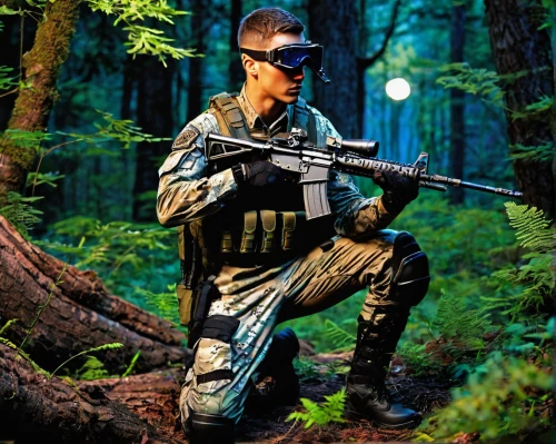 sniper,rifleman,patrol,digital compositing,grenadier,mercenary,airsoft,hunting decoy,paintball equipment,photoshop manipulation,patrols,dissipator,vigilant,aaa,military raptor,airsoft gun,cosplay image,ranger,usmc,army men,Illustration,Retro,Retro 13