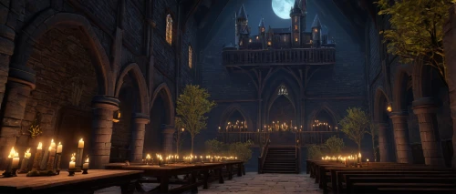 cathedral,hall of the fallen,haunted cathedral,nidaros cathedral,sanctuary,gothic church,medieval,medieval architecture,gothic architecture,portcullis,blood church,the black church,the cathedral,stalls,castle of the corvin,candlelights,black church,northrend,notre dame,buttress,Illustration,Realistic Fantasy,Realistic Fantasy 35