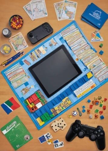 board game,portable electronic game,tabletop game,gesellschaftsspiel,cubes games,playmat,game device,school tools,educational toy,games console,game design,game consoles,tablet computer,poker set,game pieces,collected game assets,computer game,components,handheld game console,cranium,Unique,Design,Knolling